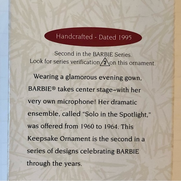 Barbie Collector’s Series Vintage Hallmark Keepsake Ornament in Original in Box - Picture 7 of 14